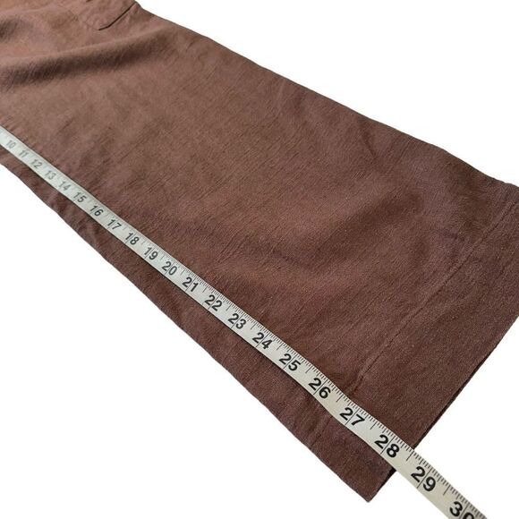 House of Harlow 1960 Chocolate Brown Linen Cargo Pants, Size 10 - Picture 11 of 13